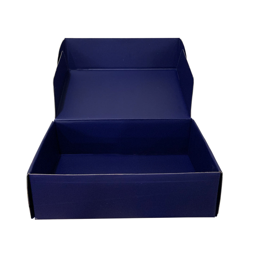 Dunkelblaue E-Commerce-Box